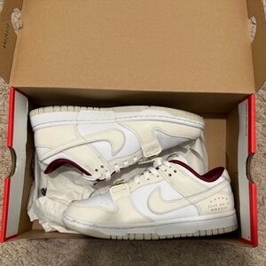 Nike Dunk Low SE in White and Phantom Red DV1160-100 Women’s 7.5 // Men’s 6